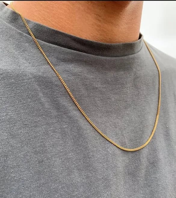 Twistedpendant Men's Gold Plated Chain Necklace