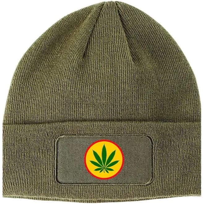 Ganja Weed Leaf Beanie Hat