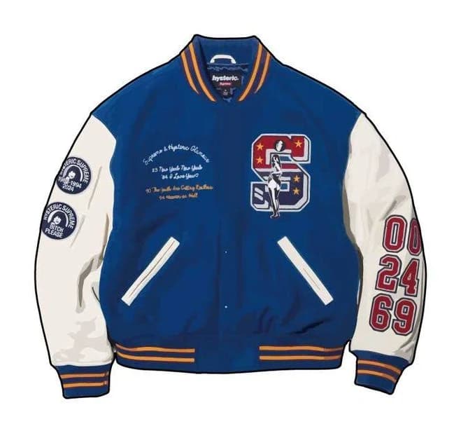 Supreme x Hysteric Glamour Varsity Jacket
