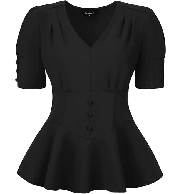 Daring Diva Steampunk Lace-Up Vintage Top Blouse