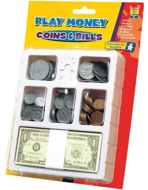Educational Insights Play Money Coins and Bills