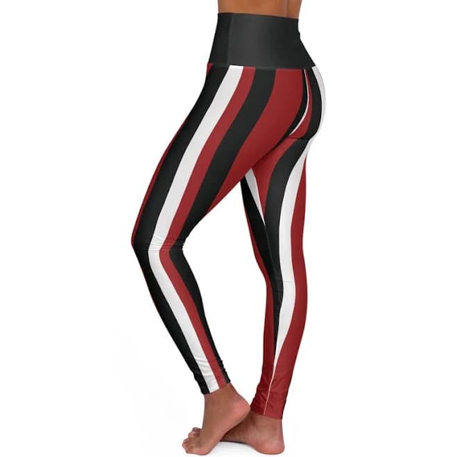 High Waisted Striped Yoga Leggings