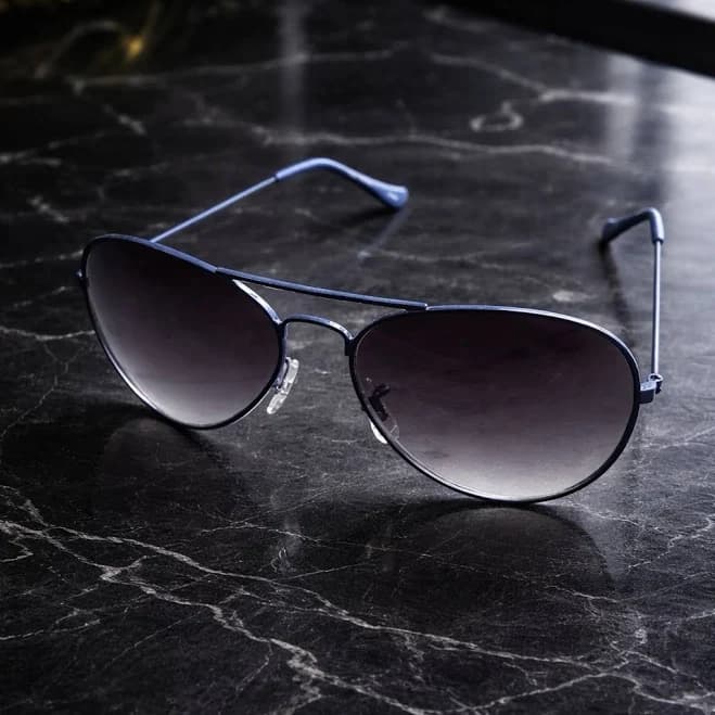 Aviator Sunglasses Thin Metal Frame | Dark Gradient Lenses | Classic
