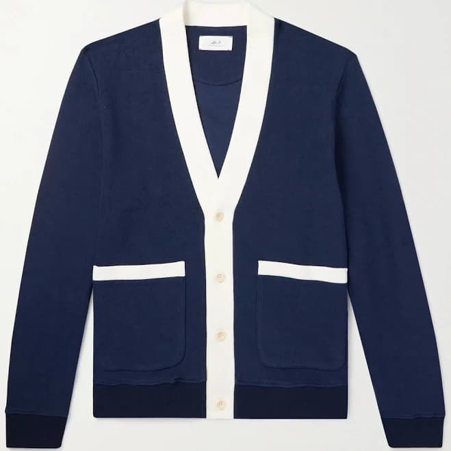 Mr P. Clubhouse Men's Cotton-blend Jersey Cardigan