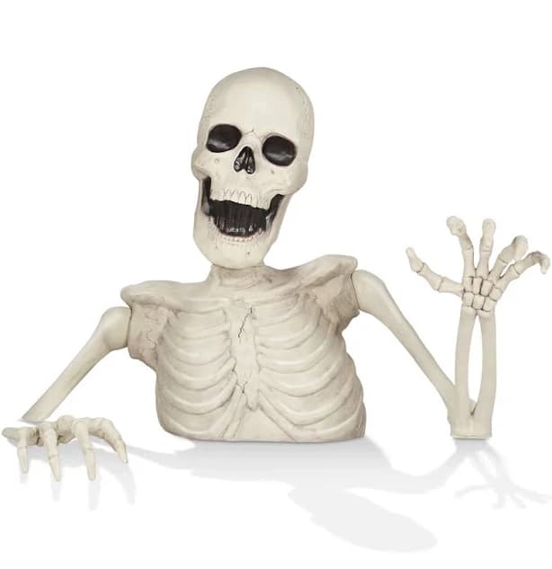 BOO BOX 35" Groundbreaking Skeleton - Outdoor Halloween Decorations for Porch or Yard