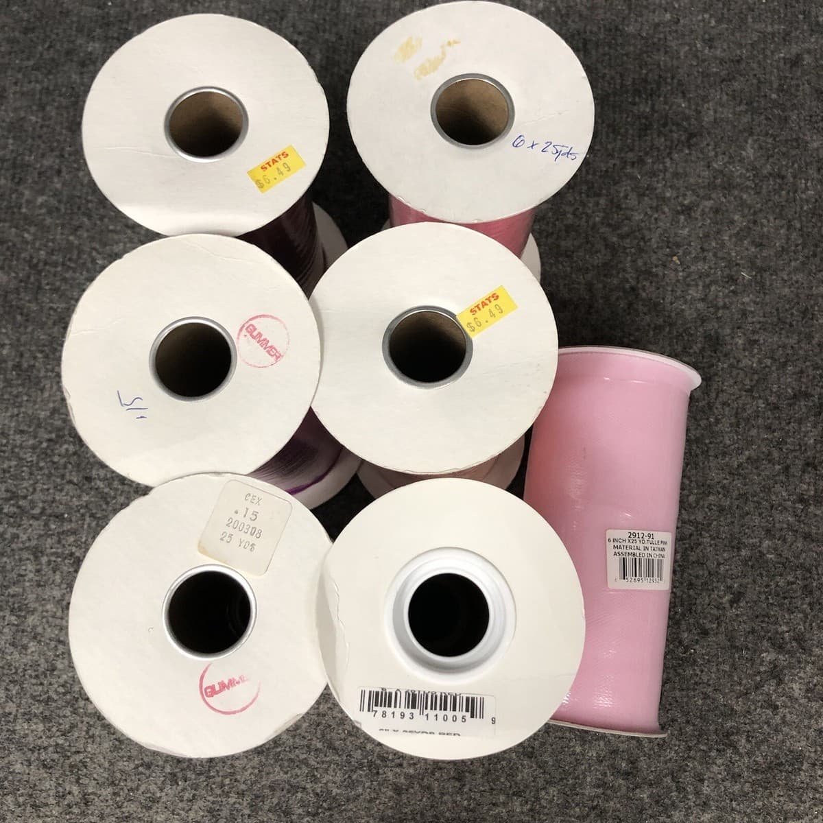Vintage Lot of 20 New Spools 6” Nylon Tulle Ribbon 25yds Each Wreath Bow Crafts | eBay