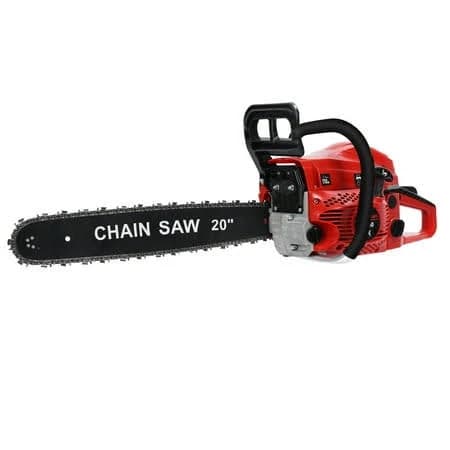Plenkra 20 Inch 58cc 2-Stroke Gas Chainsaw High-Power Handheld Cordless Logging Tool for Efficient Wood Cutting & Tree Trimming, Red