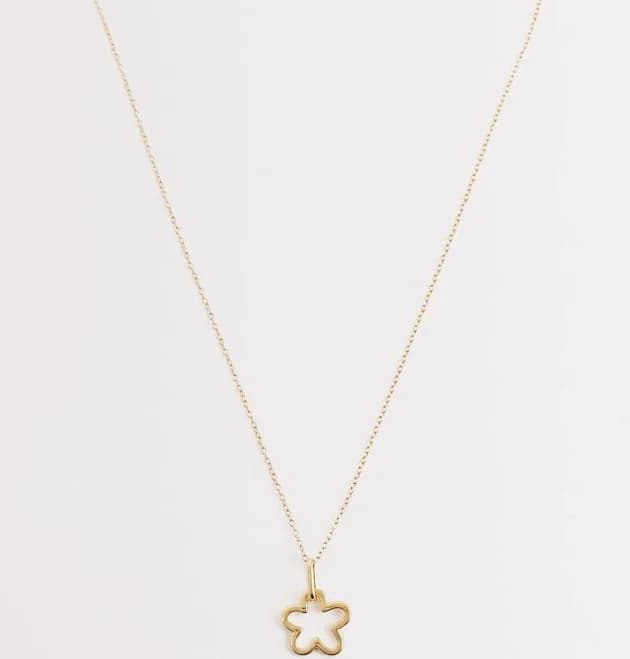 18kt Gold Vermeil Flower Pendant Necklace