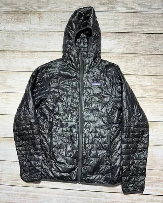 Patagonia Micro Puff Hoody Womens Small Black Hooded Puffer