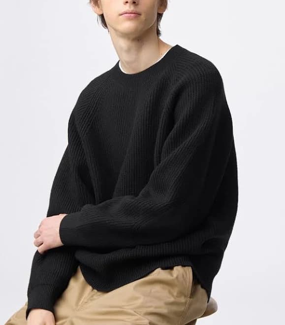 Men's Rib Stitched Crew Neck Sweater