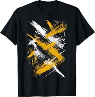 Yellow and Black Dynamic Art Graphic T-Shirt