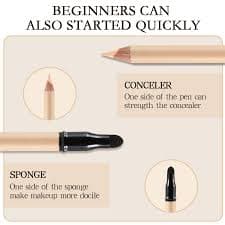 Apooliy 2pcs Concealer Pencil with Sponge,Full Coverage,Waterproof Under Eye Concealer Stick for Dark Circles,Blemishes,Aging Spots,Acne,Freckles: Buy Online at Best Price in UAE - Amazon.ae