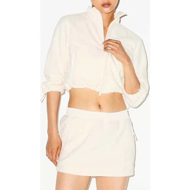 Skims Women's Cropped Fleece Jacket