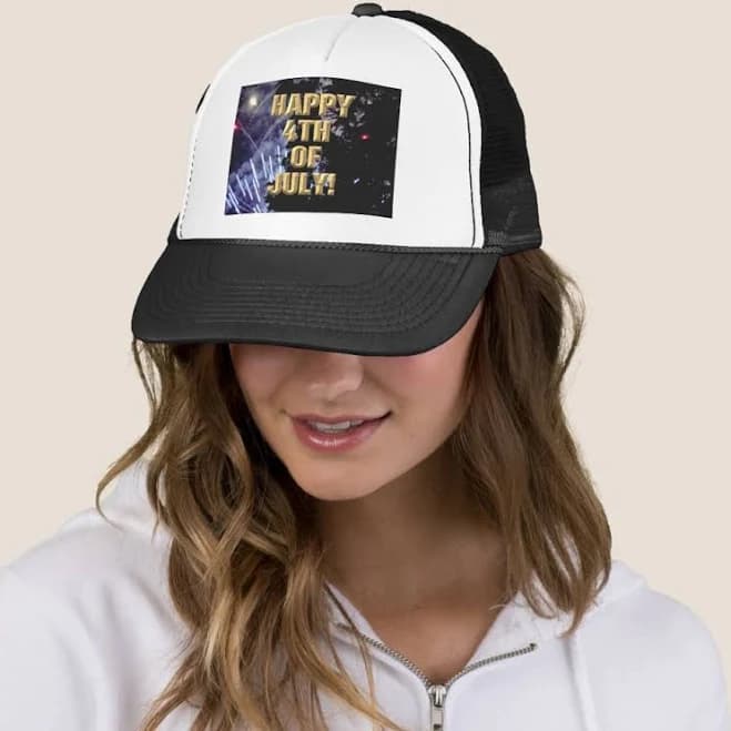 Fireworks 1 4th of July Trucker Hat