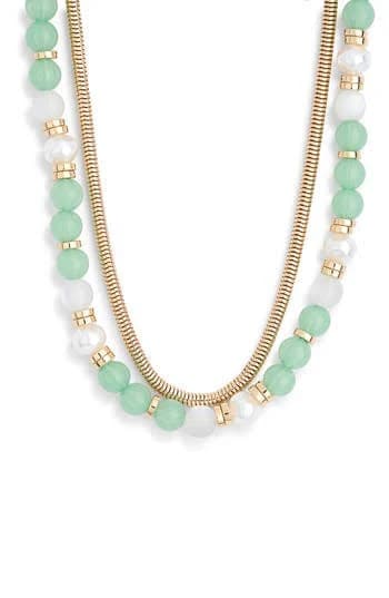 Nordstrom Women's Layered Chain & Bead Necklace