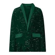 TKLPEHG Women's Evening Sparkle Sequins Open Front Balzers V Neck Long Sleeve Business Casual Blazer Jackets (Green,XXXL) - Walmart.com