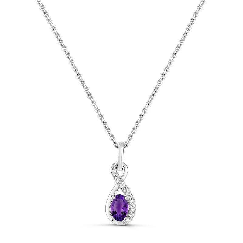 Luna Mia Sterling Silver Gemstone Infinity Pendant Necklace Women's