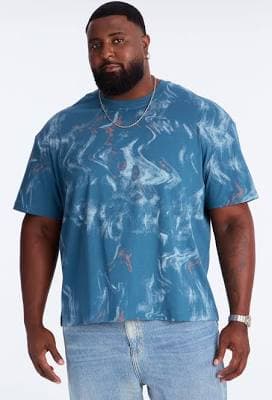 Fashion Nova Men's Marble Print Tee Shirt