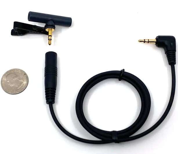 CLOSEOUT! Low Profile Single Point Stereo Microphone. Windscreens, clip and cable included. Made in USA Standard Sensitivity