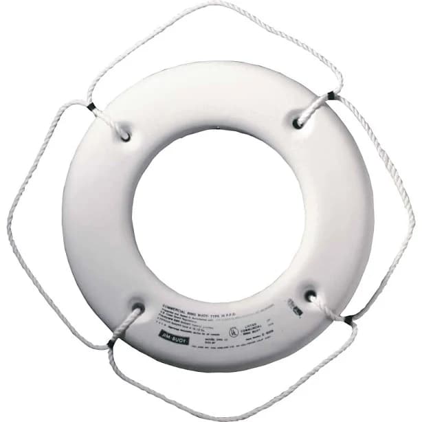 Cal June Buoy HS24W 24-Inch White Hard Shell Life Ring