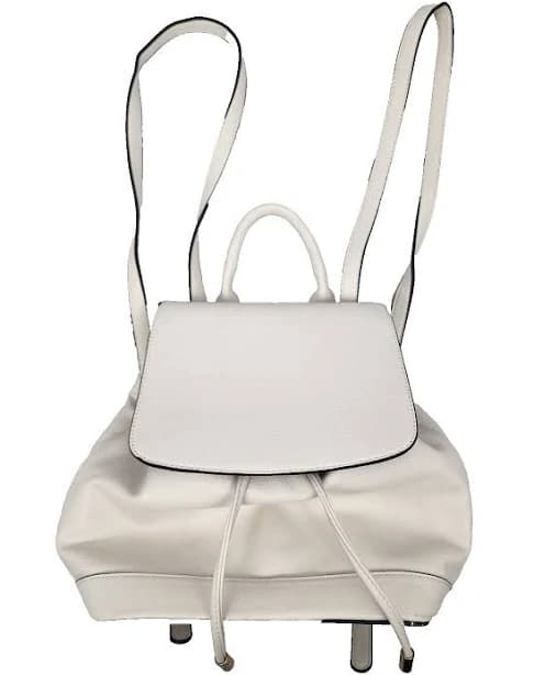 Forever 21 White Faux Leather Adjustable Mini Backpack Purse