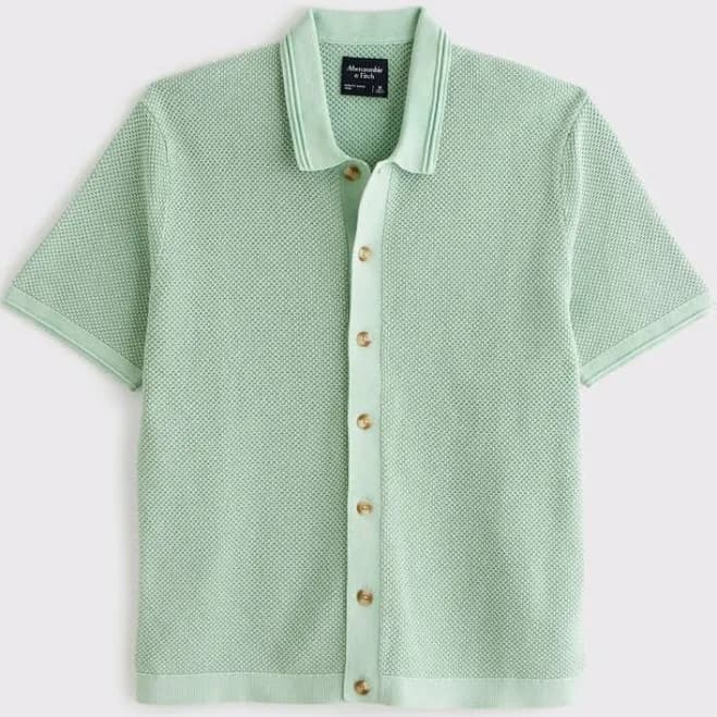 Abercrombie & Fitch Men's Button-Through Sweater Polo