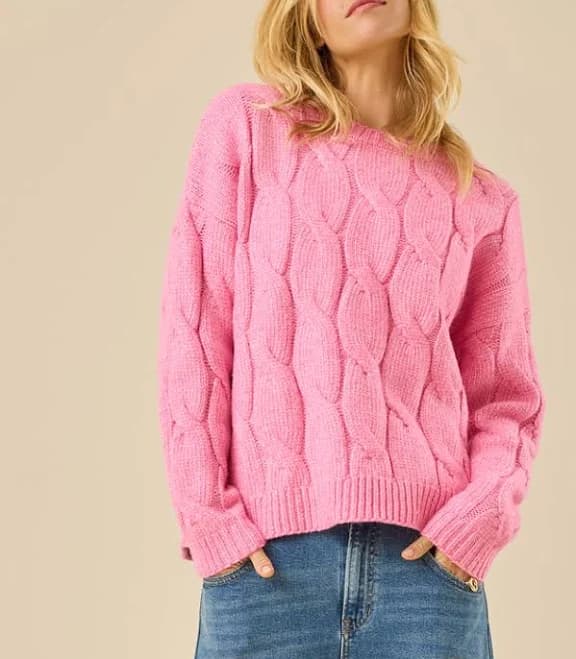 Altar'd State Lizzie Oversized Cable Knit Sweater