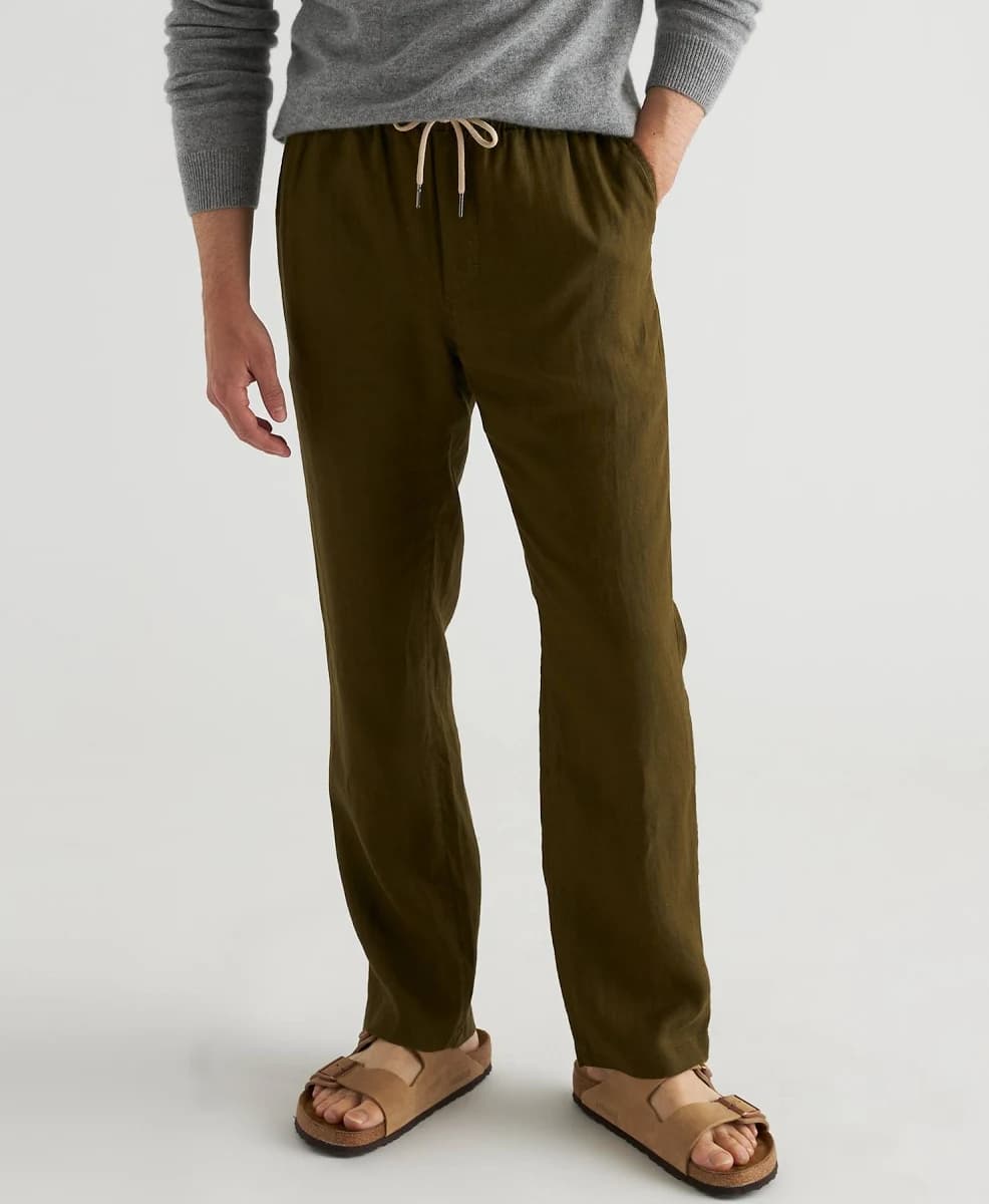 Quince Men's European Linen Drawstring Beach Pants
