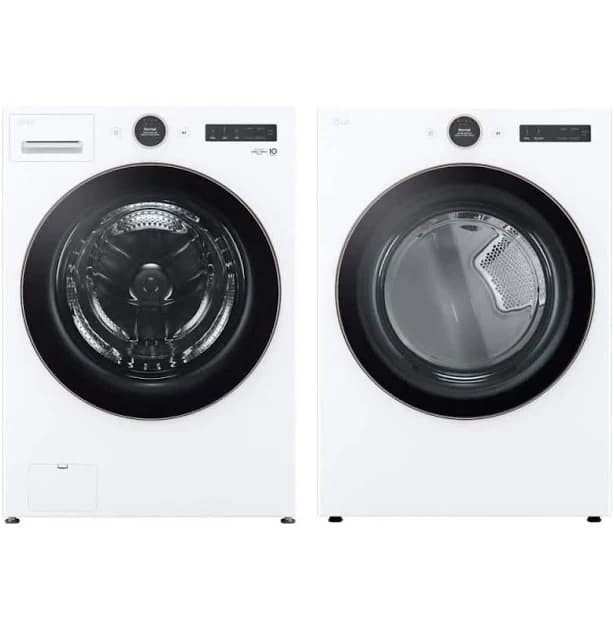 LG 5.0 cu. ft. Smart Front Load Washer with AI Digital Dial and 7.4 cu. ft. Dryer with TurboSteam Set