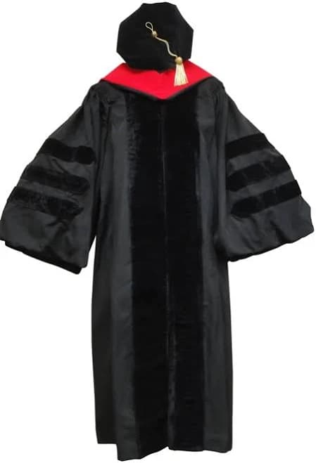 Velvet Tam and Metallic Tassel Gown