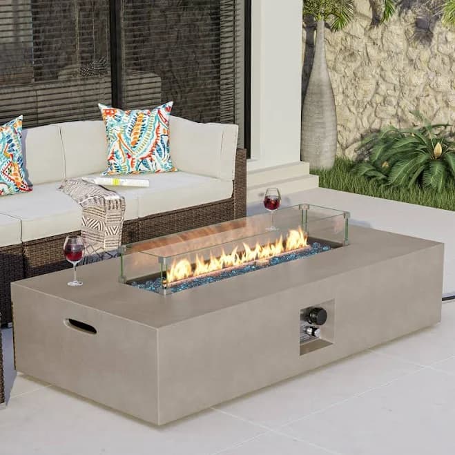 Cosiest Outdoor Rectangle Fire Pit Table