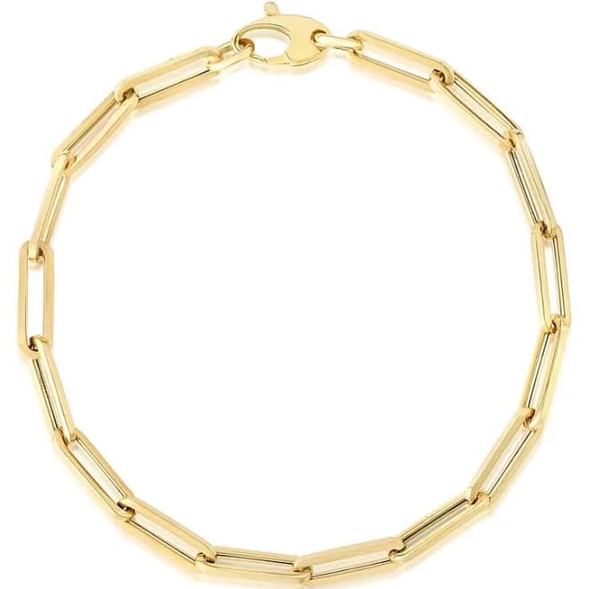 14K Gold Paperclip Link Bracelet