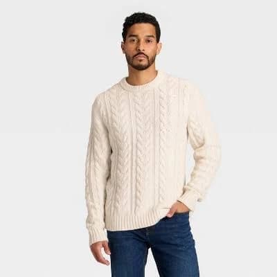Goodfellow & Co Men's Cable Crewneck Sweater