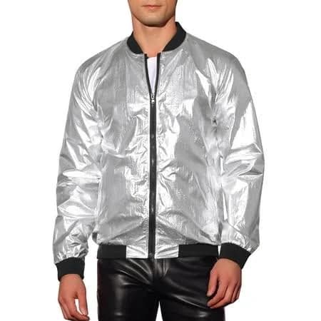 Inspire Chic Holographic Varsity Jacket