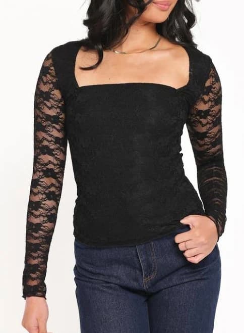 Petal & Pup Women's Skyler Lace Long Sleeve Shirt