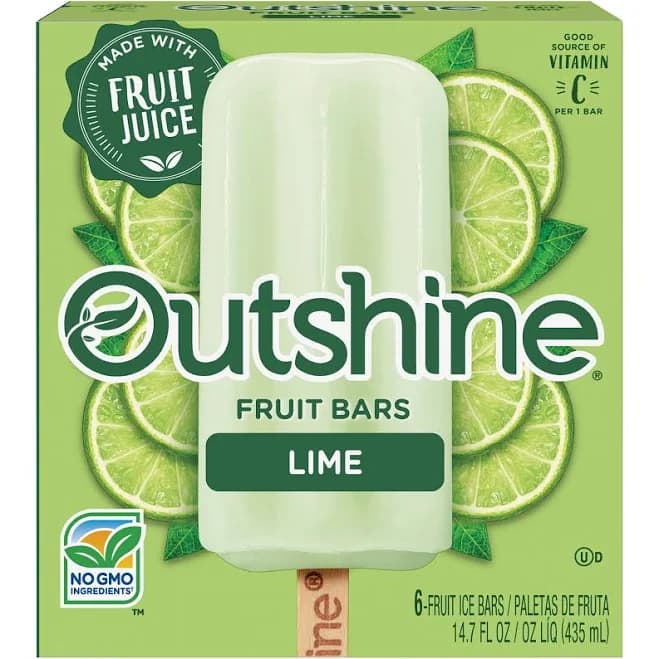 Dreyer's Outshine Fruit Bars Lime 6pk