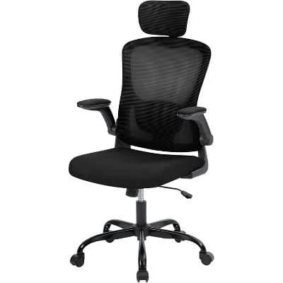 Ergonomic Adjustable Headrest Flip-Up Armrests Mesh Computer Desk Chair Swivel Rolling Executive Gaming