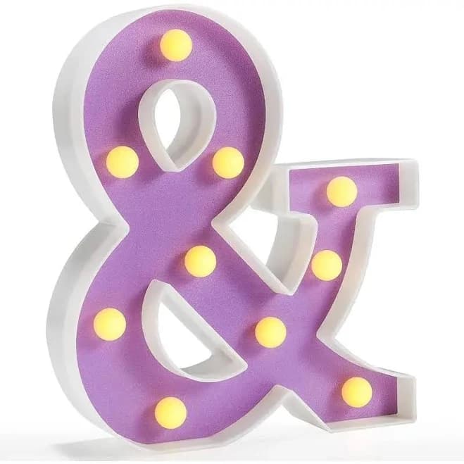 Purple LED Light Up Alphabet Letter Sign Marquee Party Home Decor TikTok Shop