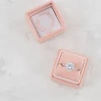 Square Suede Ring Box - Parisian Blush Light Pink