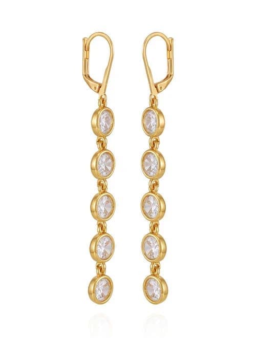 Vince Camuto Women's 14K Gold Plated Cubic Zirconia Drop Earrings