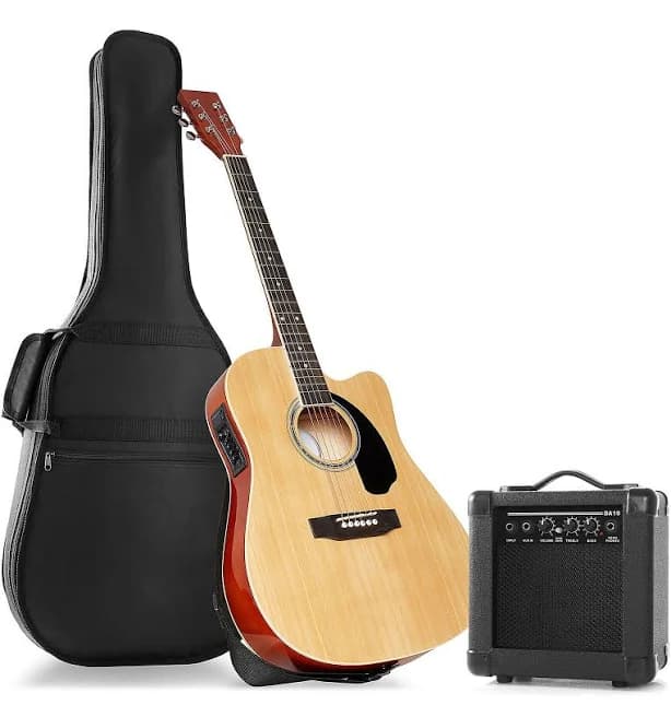 Thinline Cutaway Acoustic Electric Guitar With Eq & 10 Watt Amp -