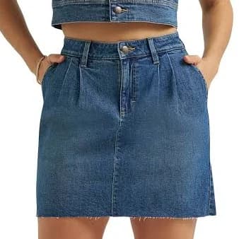 Lee Women's Heritage Pleated Denim Mini Skirt