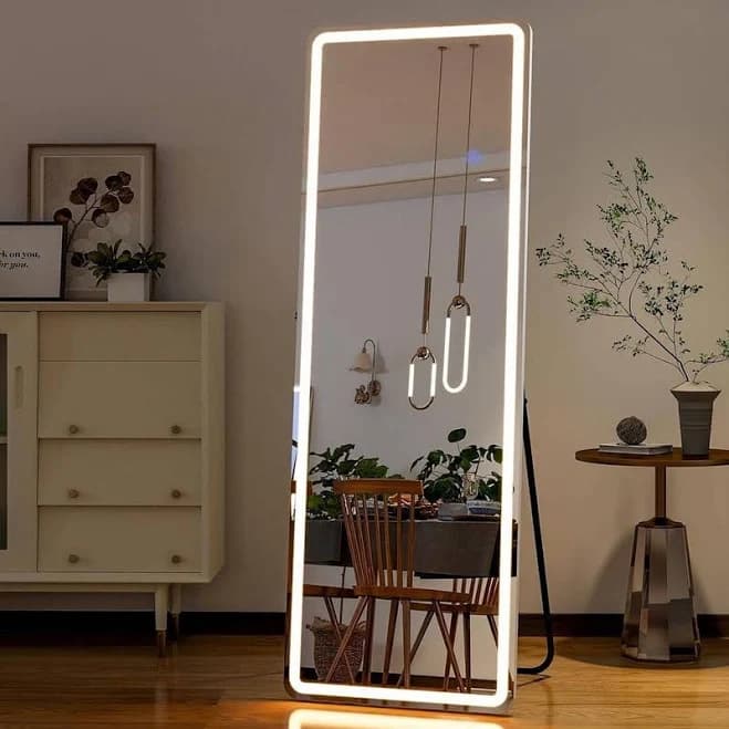 Gleamira 16" x 60" LED Square Rounded Corner Full Length Mirror