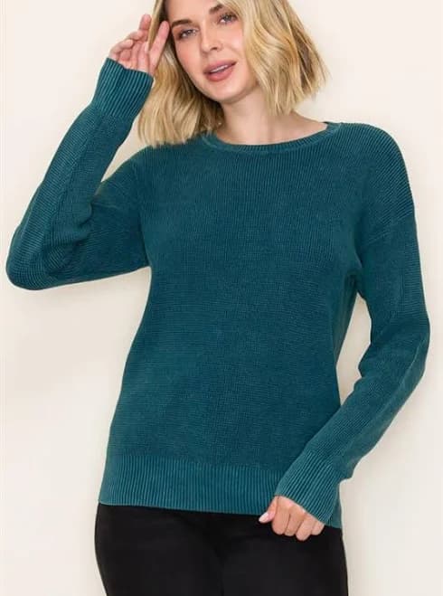 Washed Yarn Textured Sweater