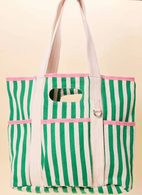 Pink Lily Women's Varsity Stripe Tote