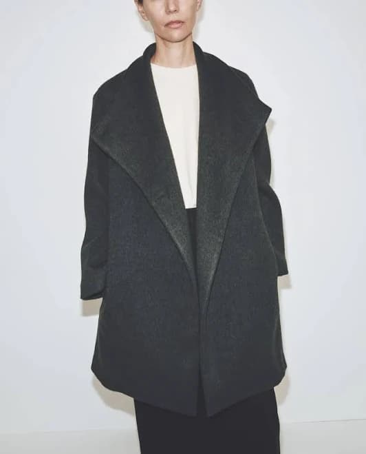 Wool Blend Wrap Coat