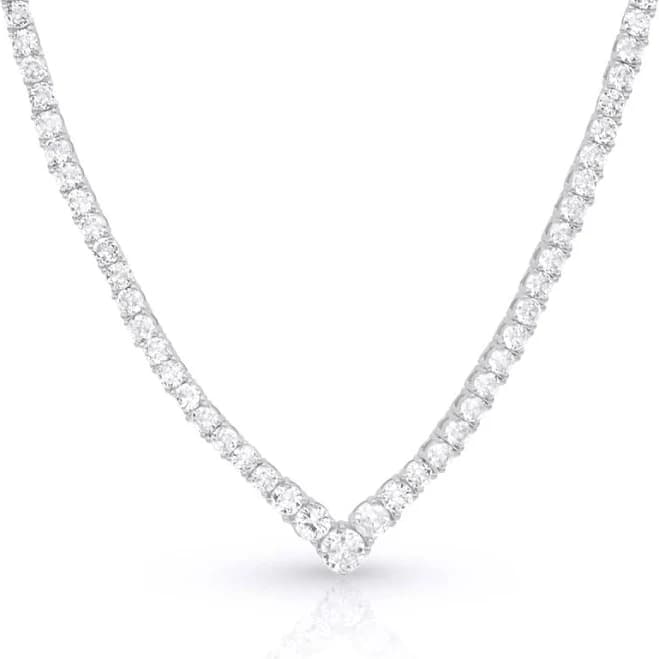 Talisa V Tennis Necklace with White Crystals