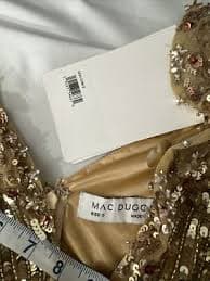 NWT Mac Duggal [ 0 ] 5223 Sequin & Floral Embellished Evening Gown Gold #S1209 | eBay