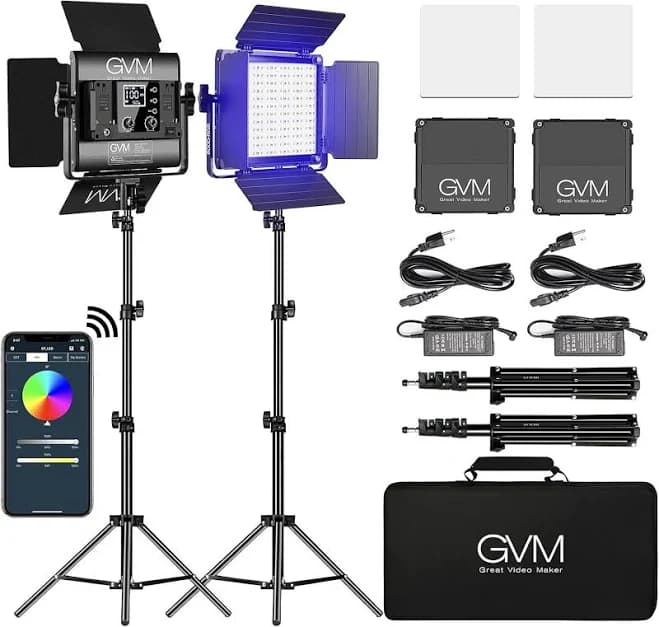 Gvm Rgb Led Panel Video Light, Photography Lighting With App Control,