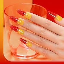 Amazon.com: RARJSM Color Changing Gel Nail Polish 15ML Light Orange to Orange Red Mood Changing Gel Polish Soak off UV Silver Glitter Temperature Changing Colors Gel Polish for Nail Art DIY Salon